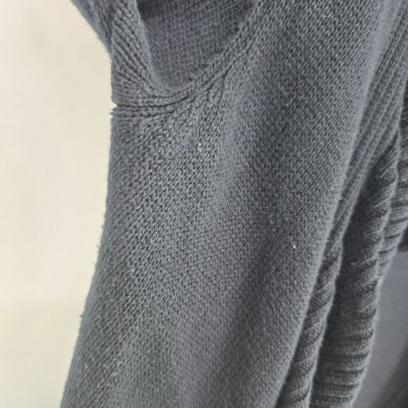 Doki Geki womens size small black long line open front ruffle cardigan cotton - Picture 3 of 8